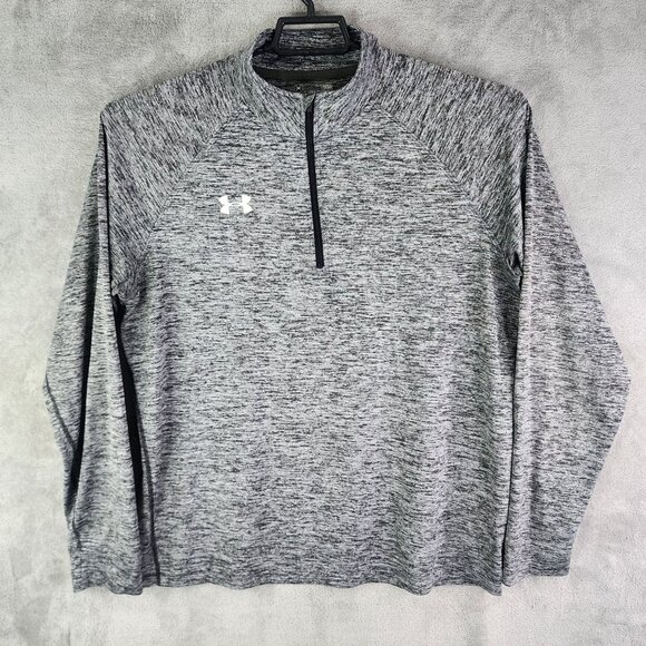 Mens Under Armour Pullover Shirt Loose Fit HeatGear 1/4 Zip Long Sleeve Size L - Picture 2 of 11